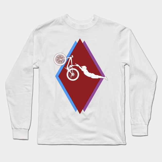 MTB - Epic Slopestyle Bike Jump Retro Long Sleeve T-Shirt by TheWanderingFools